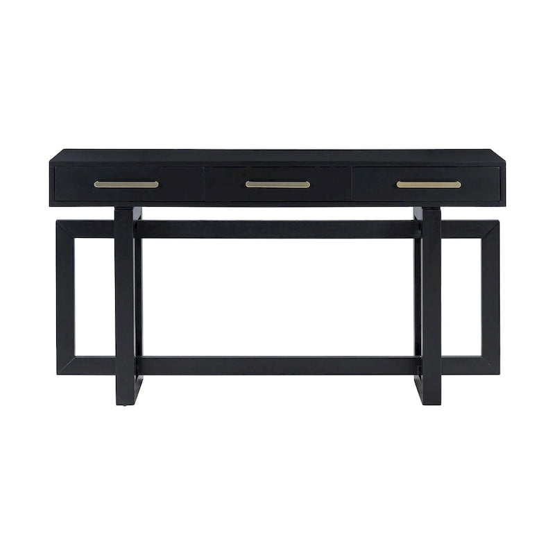 Console moderne de 57 pouces avec trois tiroirs et un design de pieds unique pour entrée, couloir, salon