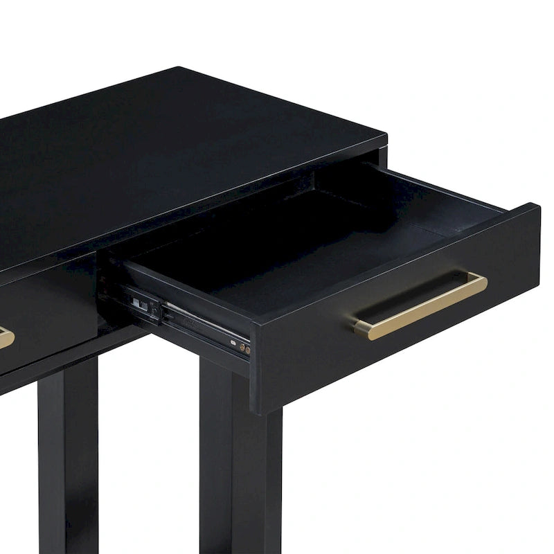 Console moderne de 57 pouces avec trois tiroirs et un design de pieds unique pour entrée, couloir, salon