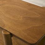 Ensemble de table basse 3 pièces de style moderne du milieu du siècle avec rangement, étagère et pieds cylindriques en bois d'hévéa