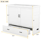 Lit escamotable en pin massif avec port USB et tiroir