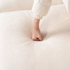 Canapé d'angle modulable en simili lin 93.31 avec pouf et structure en bois