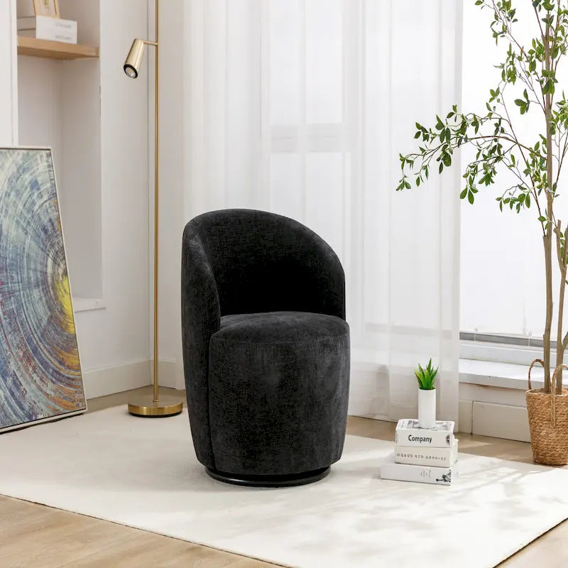 Fauteuil pivotant d'appoint en tissu chenille