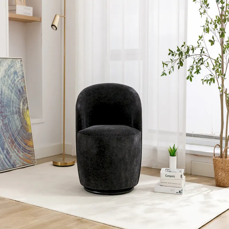 Fauteuil pivotant d'appoint en tissu chenille
