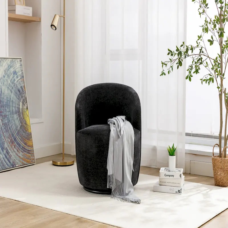 Fauteuil pivotant d'appoint en tissu chenille