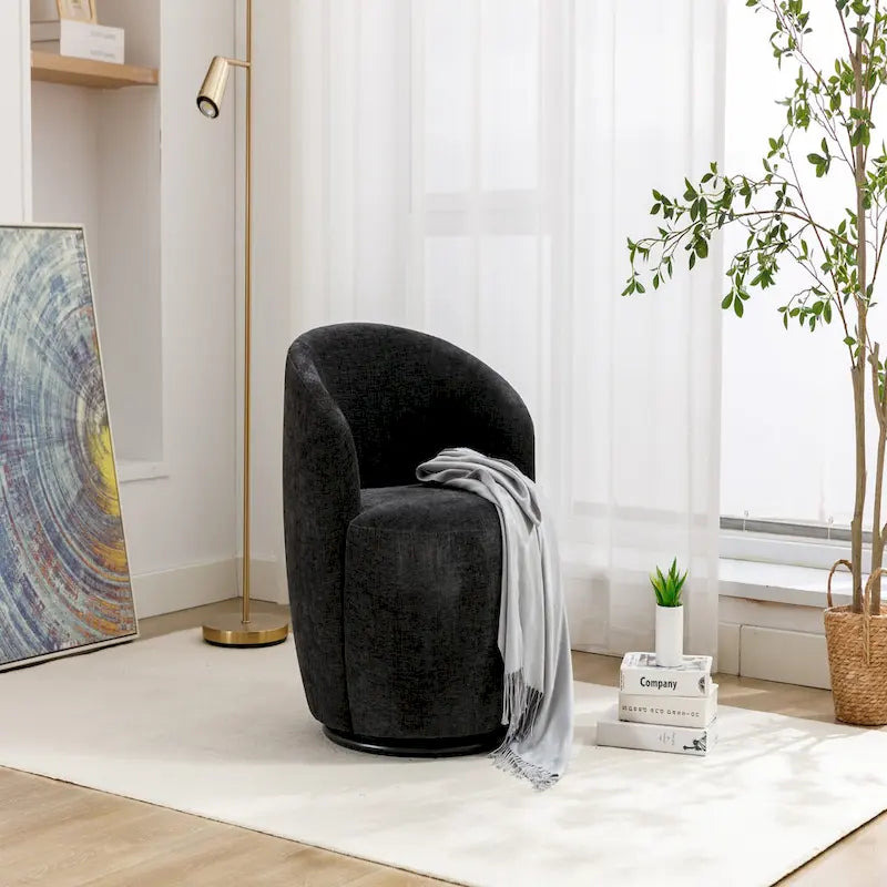 Fauteuil pivotant d'appoint en tissu chenille