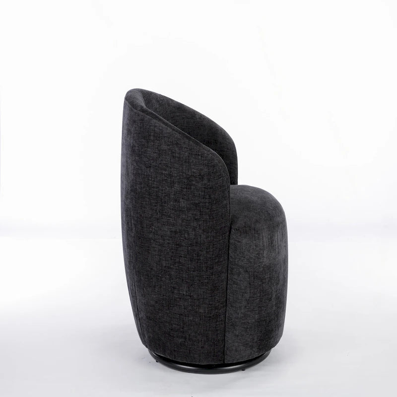 Fauteuil pivotant d'appoint en tissu chenille