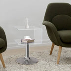 Table d'appoint moderne en acrylique transparent, forme C - 60 cm (H) x 40 cm (l) x 40 cm (L)