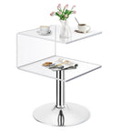 Table d'appoint moderne en acrylique transparent, forme C - 60 cm (H) x 40 cm (l) x 40 cm (L)