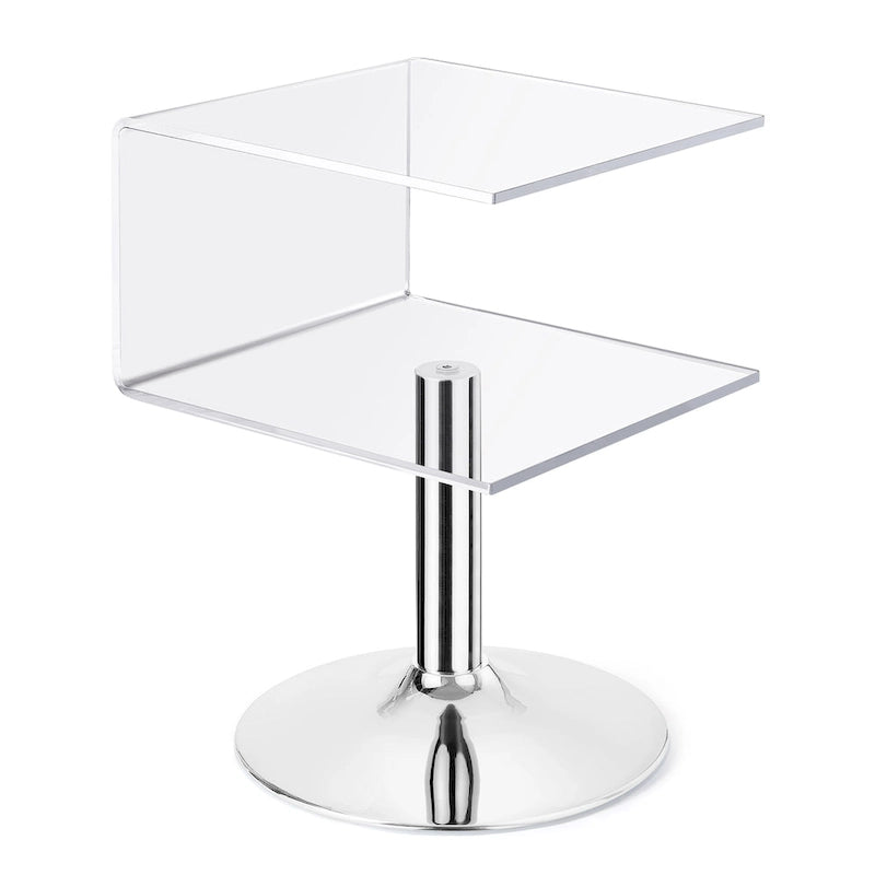 Table d'appoint moderne en acrylique transparent, forme C - 60 cm (H) x 40 cm (l) x 40 cm (L)