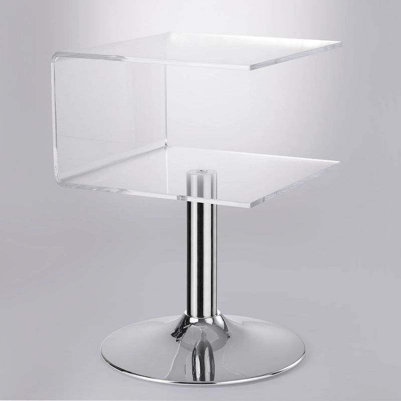 Table d'appoint moderne en acrylique transparent, forme C - 60 cm (H) x 40 cm (l) x 40 cm (L)