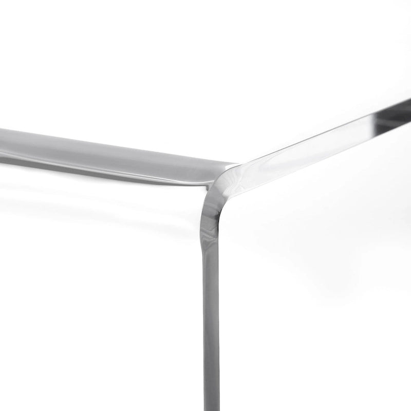 Table d'appoint moderne en acrylique transparent, forme C - 60 cm (H) x 40 cm (l) x 40 cm (L)
