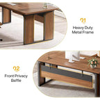 Table de bureau en L avec caisson de rangement de 119 cm, ensemble de mobilier de bureau en bois pour bureau à domicile