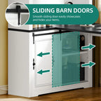 Bureau d'angle Moasis Farmhouse avec étagère et tiroirs