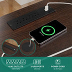 Bureau d'angle Moasis Farmhouse avec étagère et tiroirs