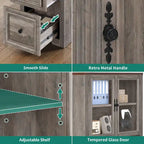 Bureau d'angle Moasis Farmhouse avec étagère et tiroirs