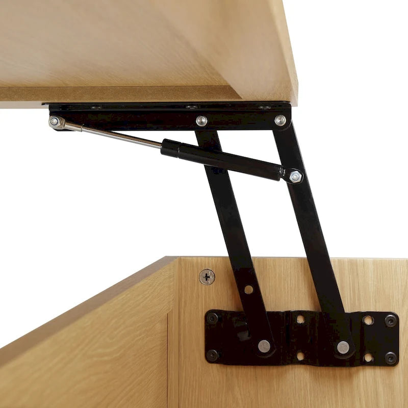 Table basse Chelsea Square Teagan en rotin avec plateau relevable et rangement - 42 x 17