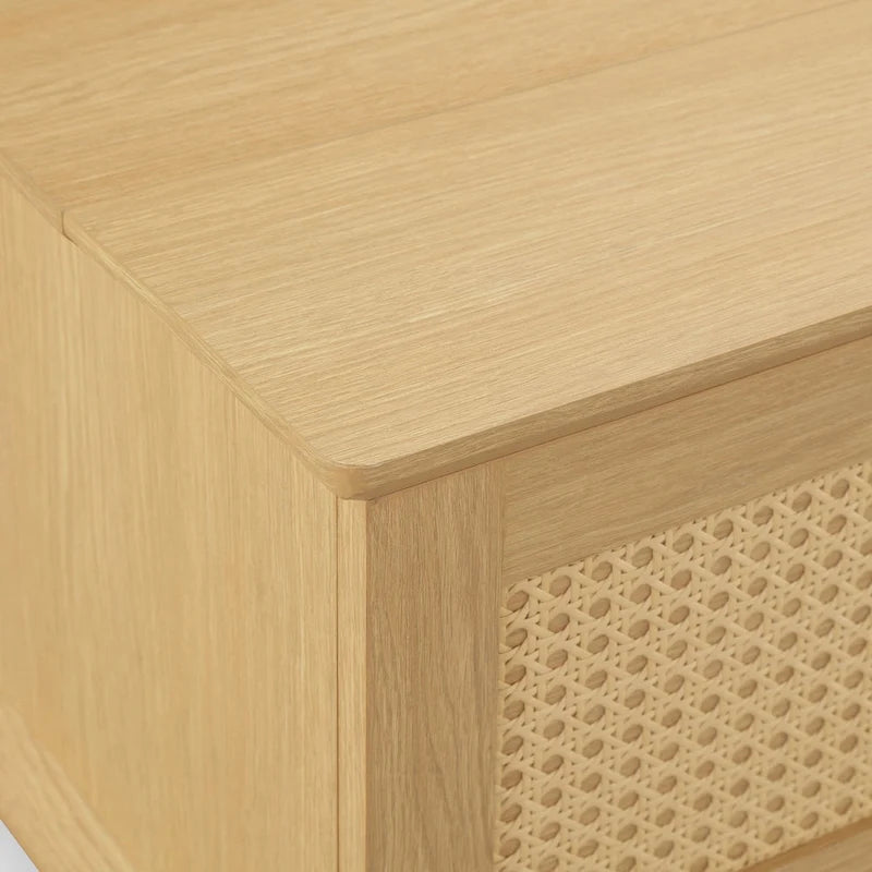 Table basse Chelsea Square Teagan en rotin avec plateau relevable et rangement - 42 x 17