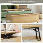 Table basse Chelsea Square Teagan en rotin avec plateau relevable et rangement - 42 x 17