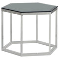 Hexagon Glass Top Accent Table
