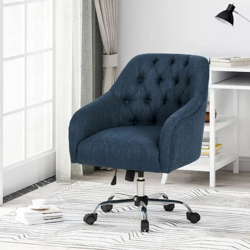 Barbour Upholstered Swivel Office Chair by Christopher Knight Home - N/A