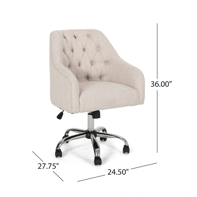 Fauteuil de bureau pivotant rembourré Barbour par Christopher Knight Home - Non disponible