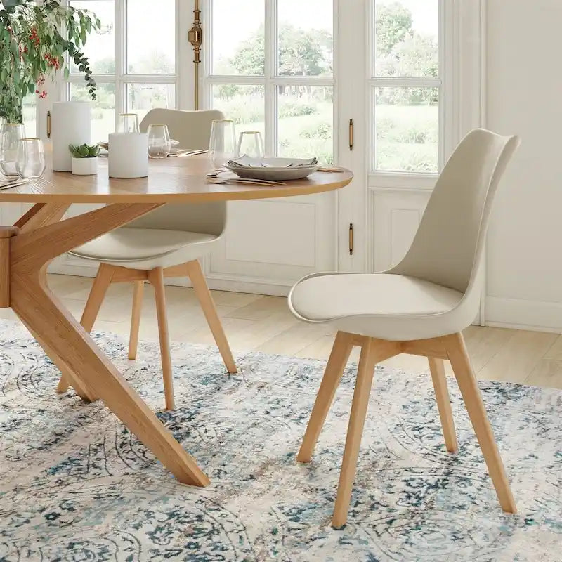 Chaises d'appoint Céline avec pieds naturels (lot de 2)