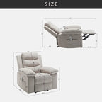 Fauteuil inclinable électrique avec fonction massage réglable, fauteuil inclinable avec système chauffant pour salon