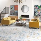 Kenzo Mid Century Pillow Back Velvet Sofa and Loveseat Set