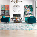 Ensemble canapé et causeuse en velours Kenzo style Mid Century