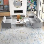 Ensemble canapé et causeuse en velours Kenzo style Mid Century