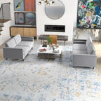 Ensemble canapé et causeuse en velours Kenzo style Mid Century