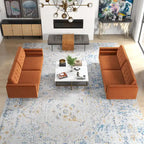 Ensemble canapé et causeuse en velours Kenzo style Mid Century