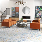 Ensemble canapé et causeuse en velours Kenzo style Mid Century