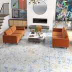 Ensemble canapé et causeuse en velours Kenzo style Mid Century