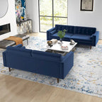 Ensemble canapé et causeuse en velours Kenzo style Mid Century