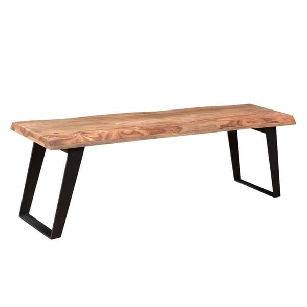 Handmade 50 Sheesham Wood Live Edge Bench (India) - 50 x 16 x 18