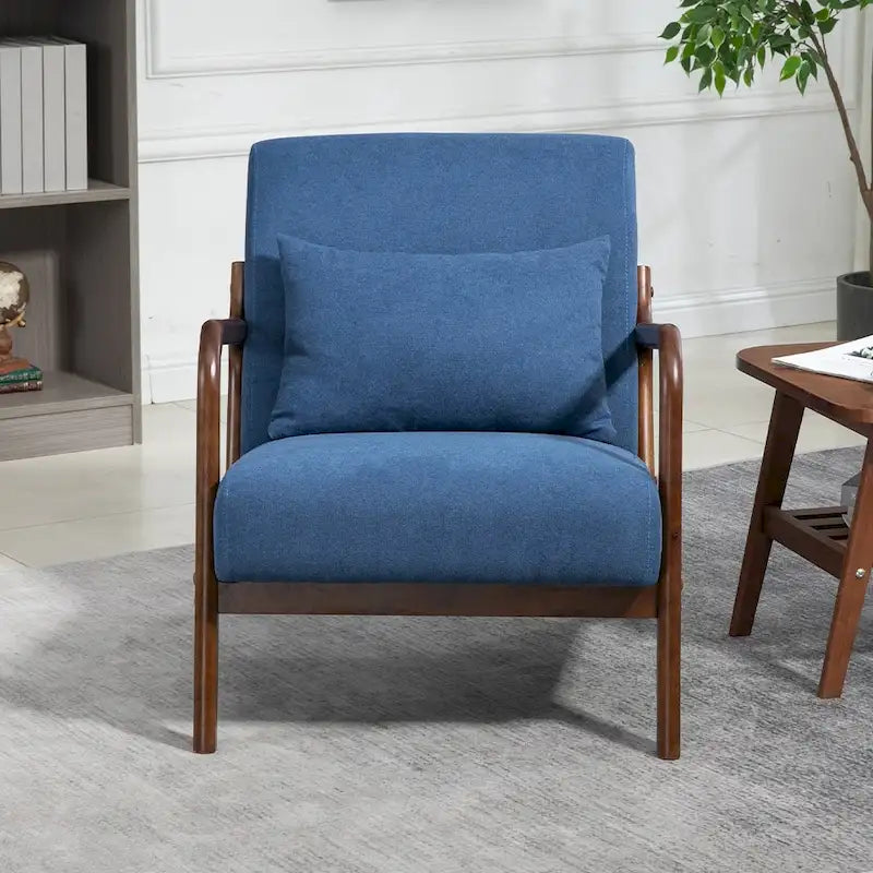 Fauteuil d'appoint en velours style milieu du siècle avec coussin lombaire