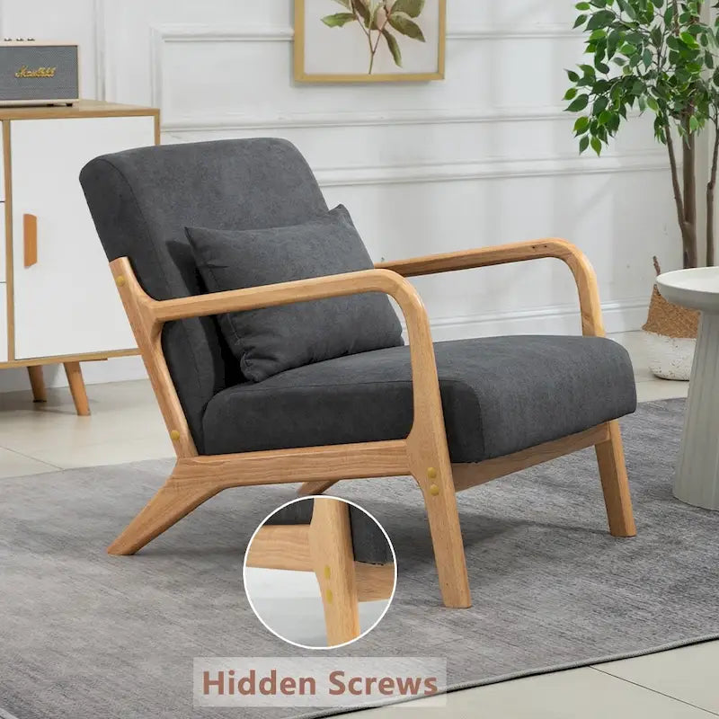 Fauteuil d'appoint en velours style milieu du siècle avec coussin lombaire