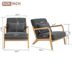 Fauteuil d'appoint en velours style milieu du siècle avec coussin lombaire