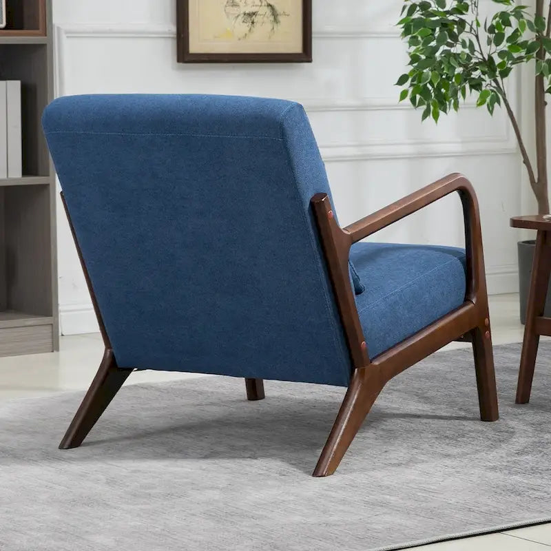 Fauteuil d'appoint en velours style milieu du siècle avec coussin lombaire