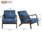 Fauteuil d'appoint en velours style milieu du siècle avec coussin lombaire