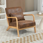 Fauteuil d'appoint en velours style milieu du siècle avec coussin lombaire