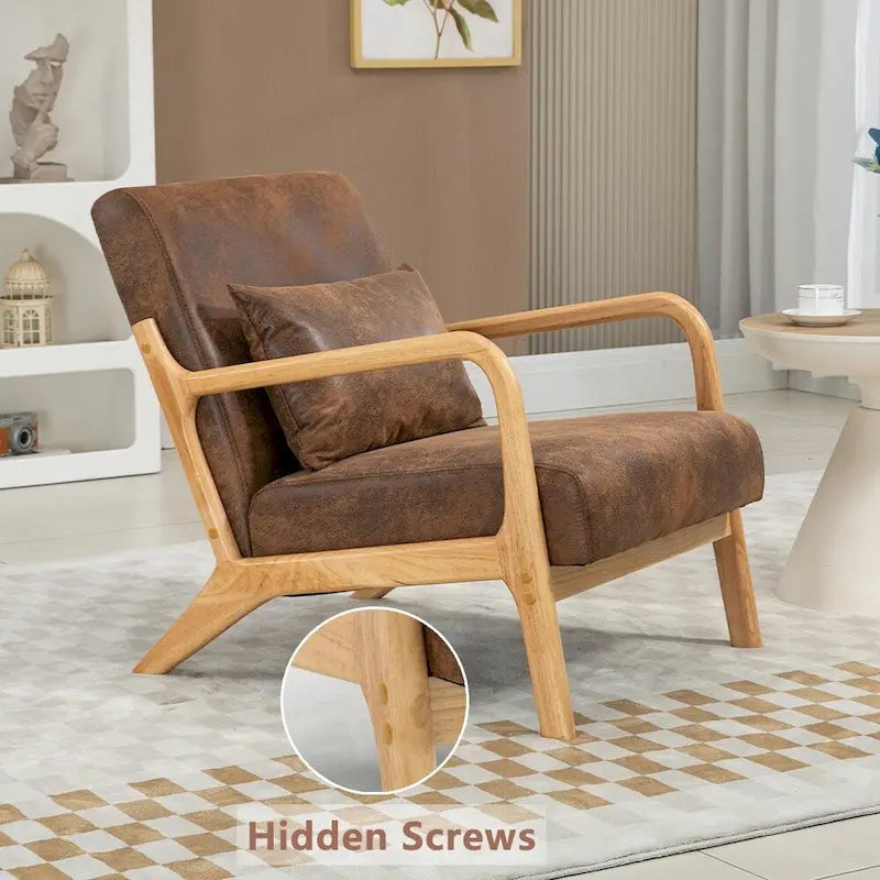 Fauteuil d'appoint en velours style milieu du siècle avec coussin lombaire