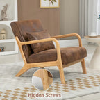 Fauteuil d'appoint en velours style milieu du siècle avec coussin lombaire