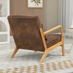 Fauteuil d'appoint en velours style milieu du siècle avec coussin lombaire