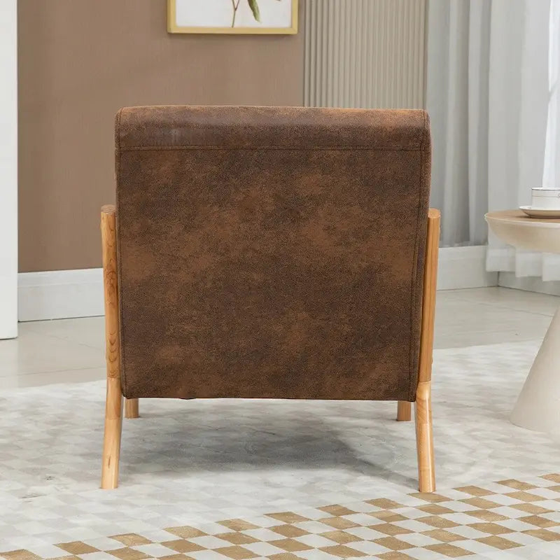 Fauteuil d'appoint en velours style milieu du siècle avec coussin lombaire