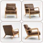 Fauteuil d'appoint en velours style milieu du siècle avec coussin lombaire