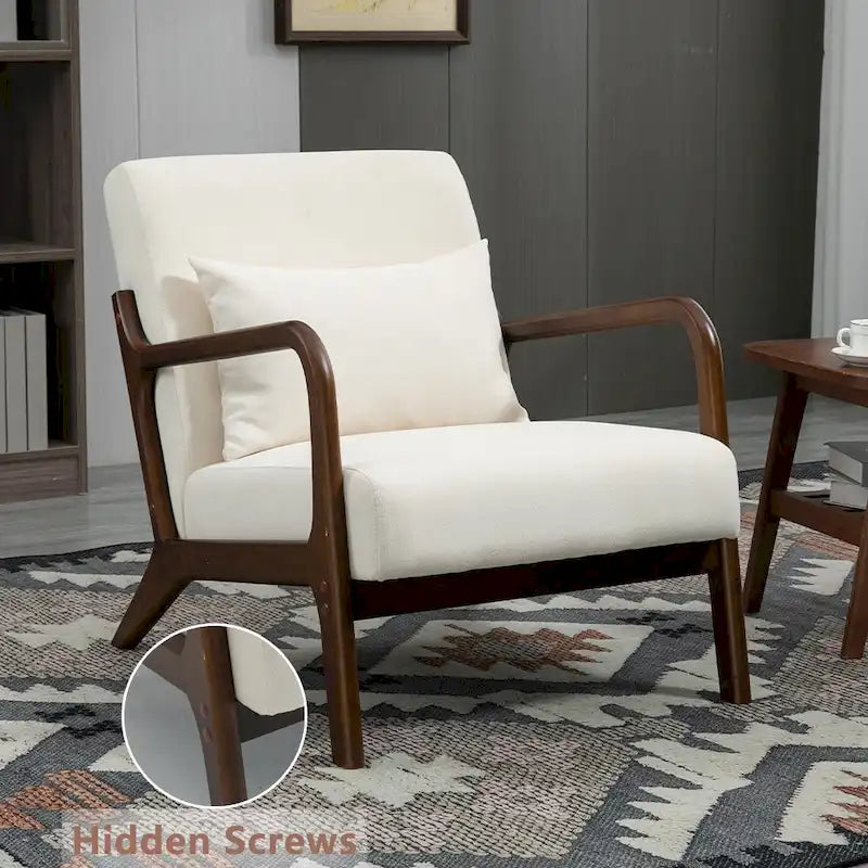 Fauteuil d'appoint en velours style milieu du siècle avec coussin lombaire