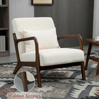 Fauteuil d'appoint en velours style milieu du siècle avec coussin lombaire