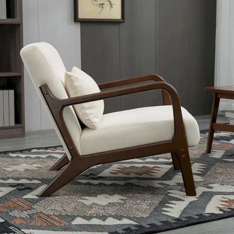 Fauteuil d'appoint en velours style milieu du siècle avec coussin lombaire